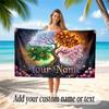 Tree of Life Theme Beach Towel Personalized Custom Name & Text Soft Quick Dry Beach Towel for Swimming Travel