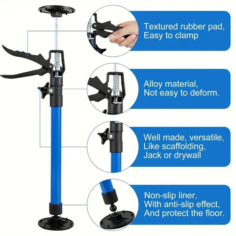 Labor-Saving Telescopic Steel Support Rod Third Hand Cabinet Jacks Drywall Construction Tool For Ratcheting Cargo Range Hoods