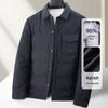 Men's Luxury White Duck Down Jacket - 2026 Autumn/Winter, Warm Thickened Business Shirt Style Coat, Trendy & Lightweight.