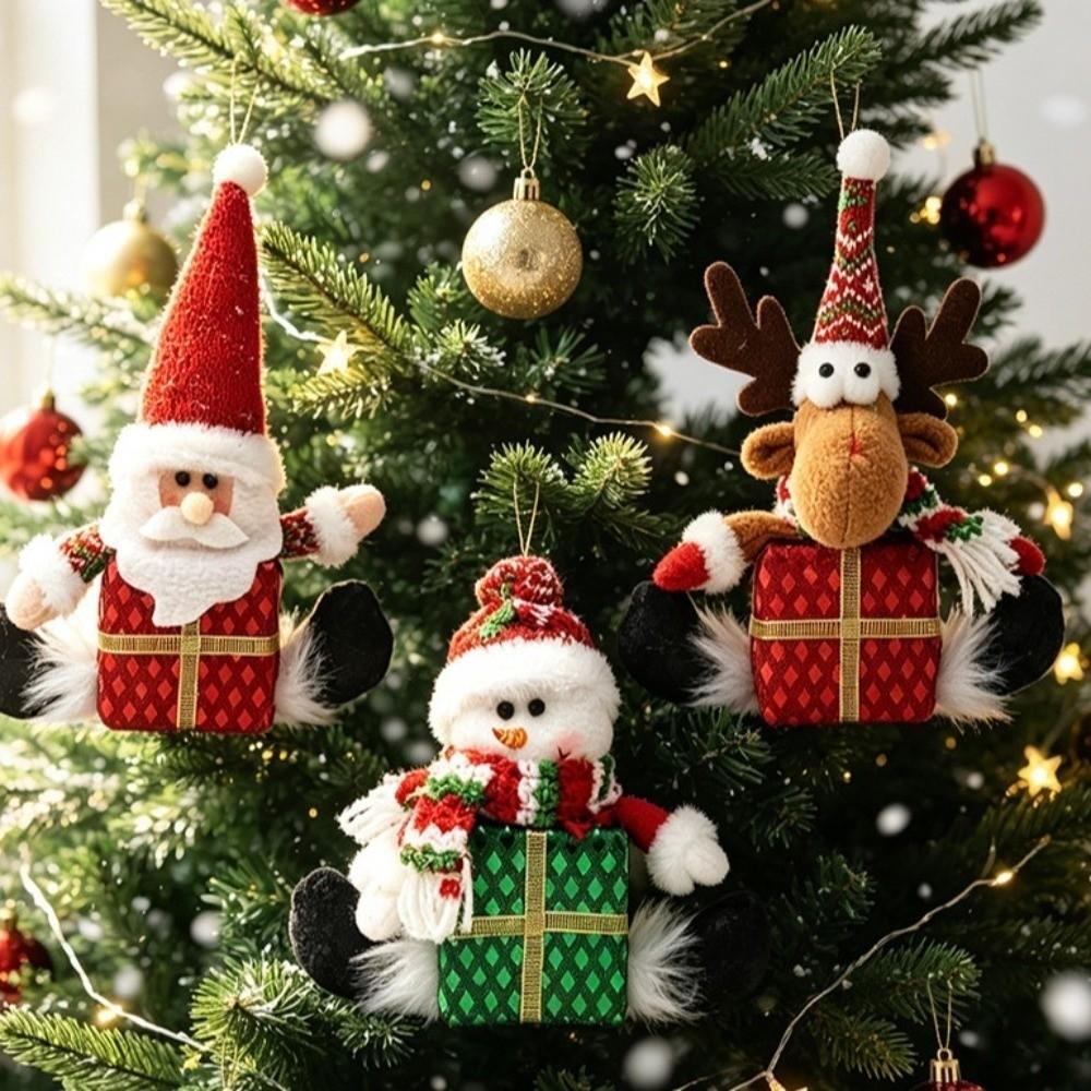 Santa Claus Christmas Tree Hanging Decorations Elk Deer Handicrafts Christmas Santa Claus Pendant Snowman Colorful