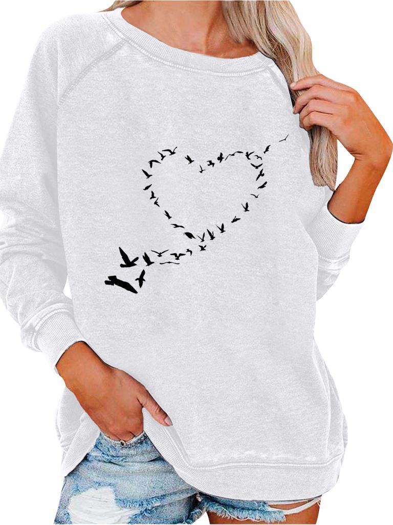 Women's Oversized Pullover Sweatshirt Spring/Fall Sweatshirt Fashion Print Top Versatile Top
