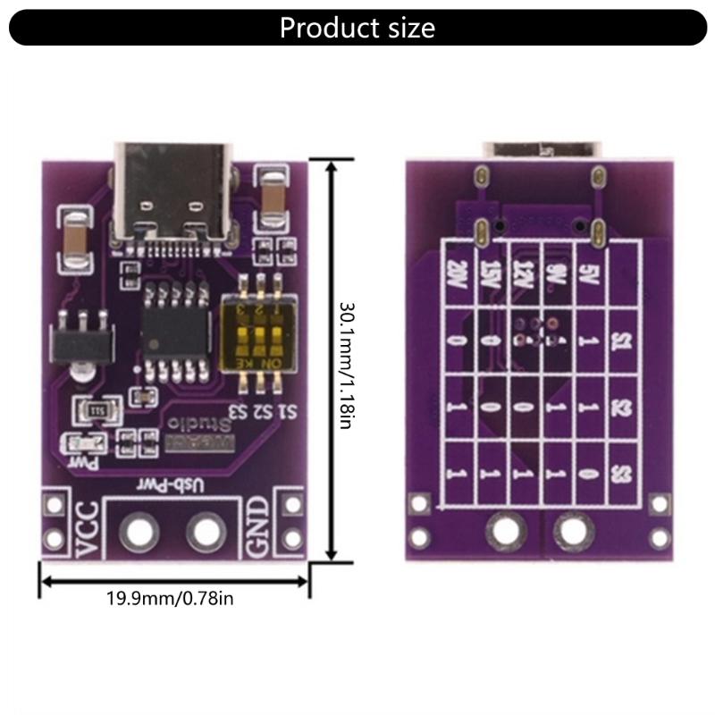 Adjustable DIP Switches Fast Charging Module 5V 9V 12V 15V 20V Fixed Output For Phones Solar Projects