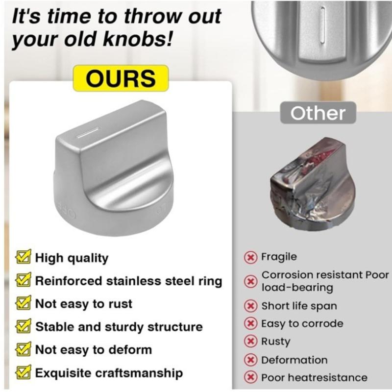 Zinc Alloy Gas Stove Control Handle Replacement Part Easy Installtion Repairing Knob Suitable for Various Models