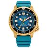 Citizen Promaster Dive 3 ISO Ponteiros Luminosos e Bisel Rotativo Eco-Drive, Ponteiros, Data, Certificado, Marcadores, Bisel, Tom Teal/Dourado, Tom Teal/Dourado,