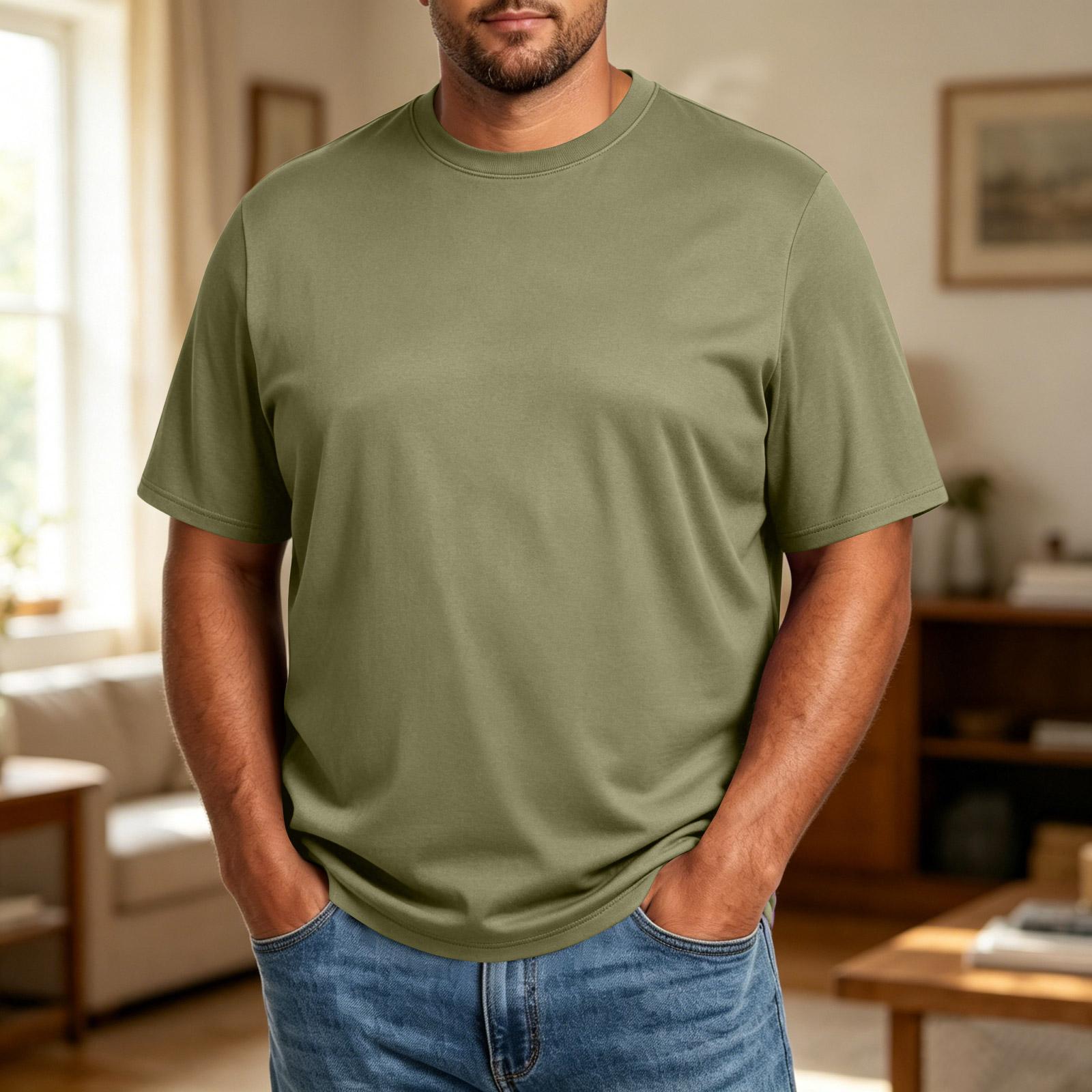 

Men s Big Size Comfortable Breathable Casual Loose Fit Sweat-Wicking T-Shirt Suitable for Outdoor Activities and Daily Wear L