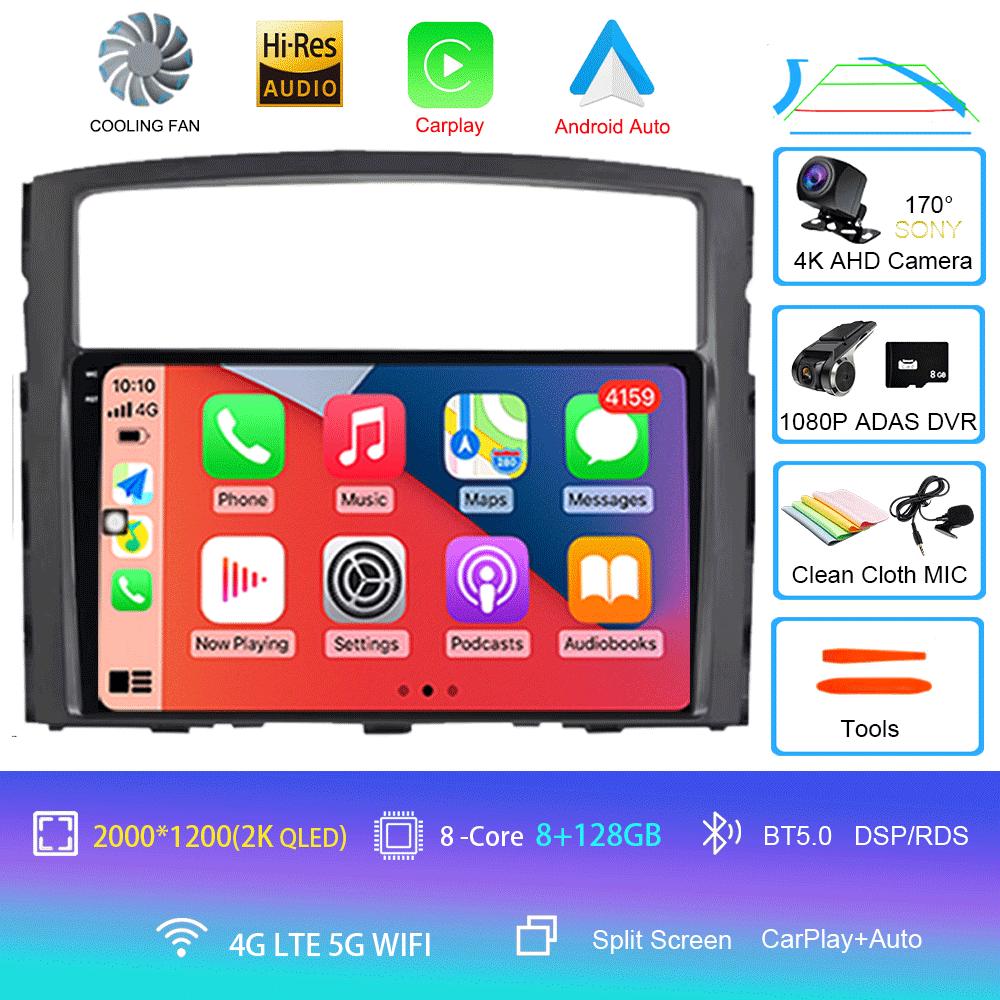 For Mitsubishi Pajero 4 V80 V90 2006-2014 8 Core 5G Car Radio Multimedia Video Player Android 14 2 Din Carplay Gsp QLED DSP