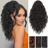 14Inch Synthetic Short Curly Claw Clip In Ponytail Hair Extension Daily Use Blonde Black Blonde Fluffy Hairpiece for Women