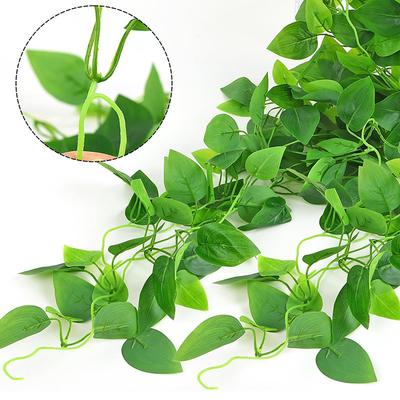 9 Forks  Artificial Vines Plants Plastic Leaf Outdoor Creeper Green Ivy Wall Hanging for Home Garden Wedding Decor New YearDecor