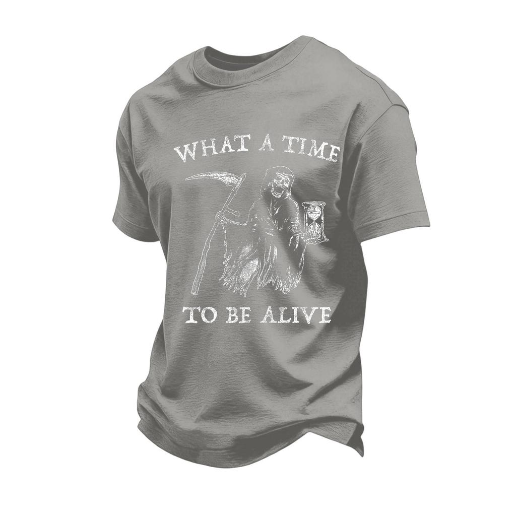 Men's Casual Loose Fit Short Sleeve T-Shirt with Graphic Print Crew Neck Top Comfortable Everyday Wear