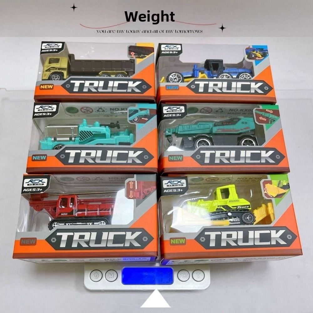 4/6pcs 1:64 Vehicle Excavator Tractor Toy 2 Styles Simulation Metal Car Model Toy  Sliding Boy Gift