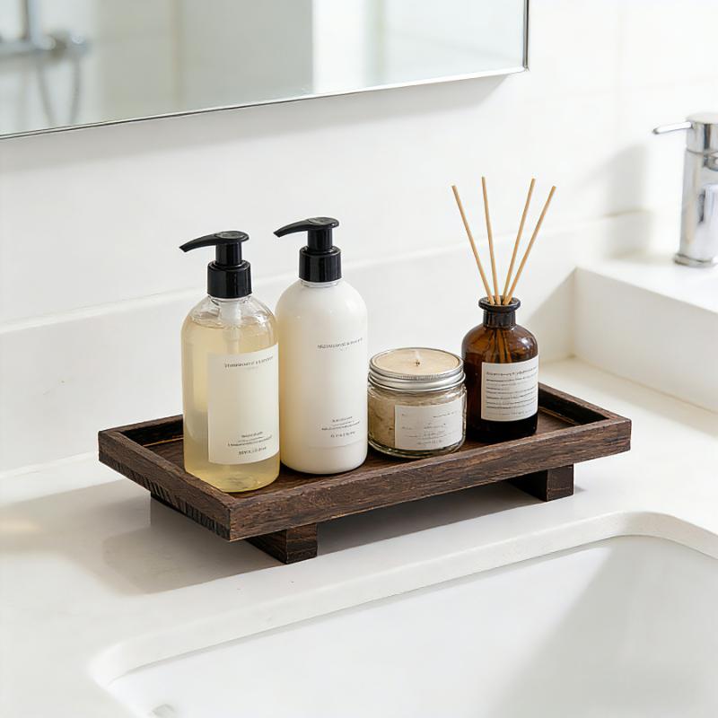 Simple Household Wooden Tea Tray Rectangular Elegant and Practical Design