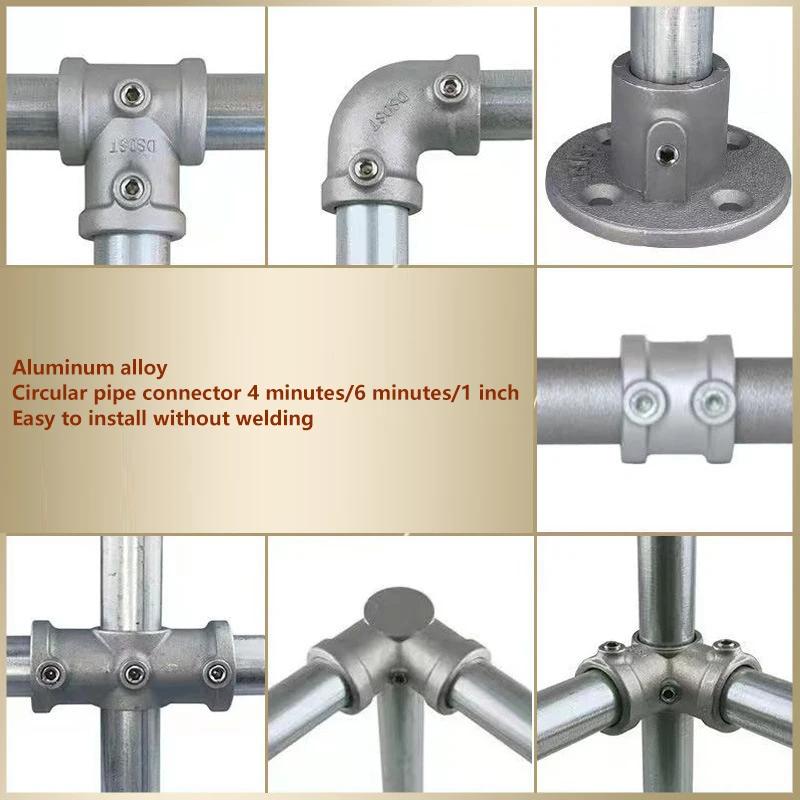 25MM Aluminiumlegering Koppling Vinkel T-stycke Bas Platt Tredimensionell Montering Anslutning Fäste Stålrör Hyllkomponenter