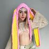 New Hand-Knitted Velvet Rabbit Ear Hat with Devil Horns - Warm, Thick, Sweet, and Stylish Spicy Girl Face Mask