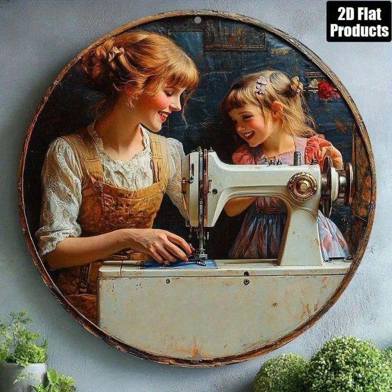 Vintage Sewing Machine Metal Wall Art Home Decor Tin Sign Poster