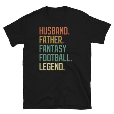 Ehemann Vater Fantasy Football Legende Sport Kurzarm Unisex T-Shirt