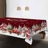 Christmas Tablecloth Snowman Reindeer Holiday Dining Table Cover Dustproof Festive Xmas Party Home Decoration