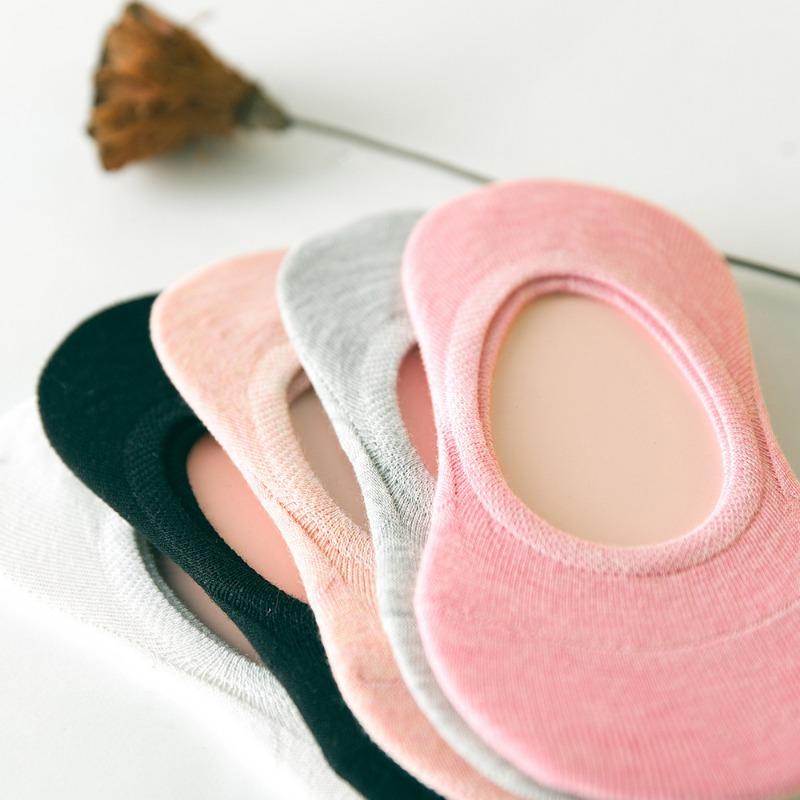 Women's Summer Candy Color Silicone Light Mouth Solid Color Invisible Boat Socks