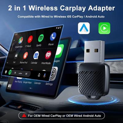 Wireless CarPlay and Android Auto Adapter with Cable