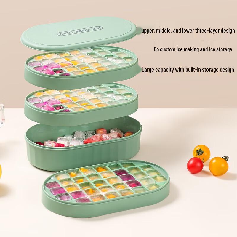 Baijie 3-Layer Press Ice Cube Tray