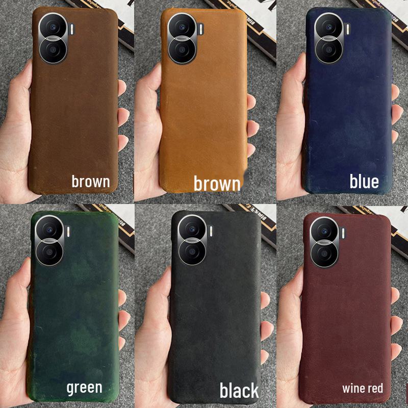 

Genuine Leather Half Cover for Honor Play6T, Play4T, Play5TPro Play 6T Pro бордовый