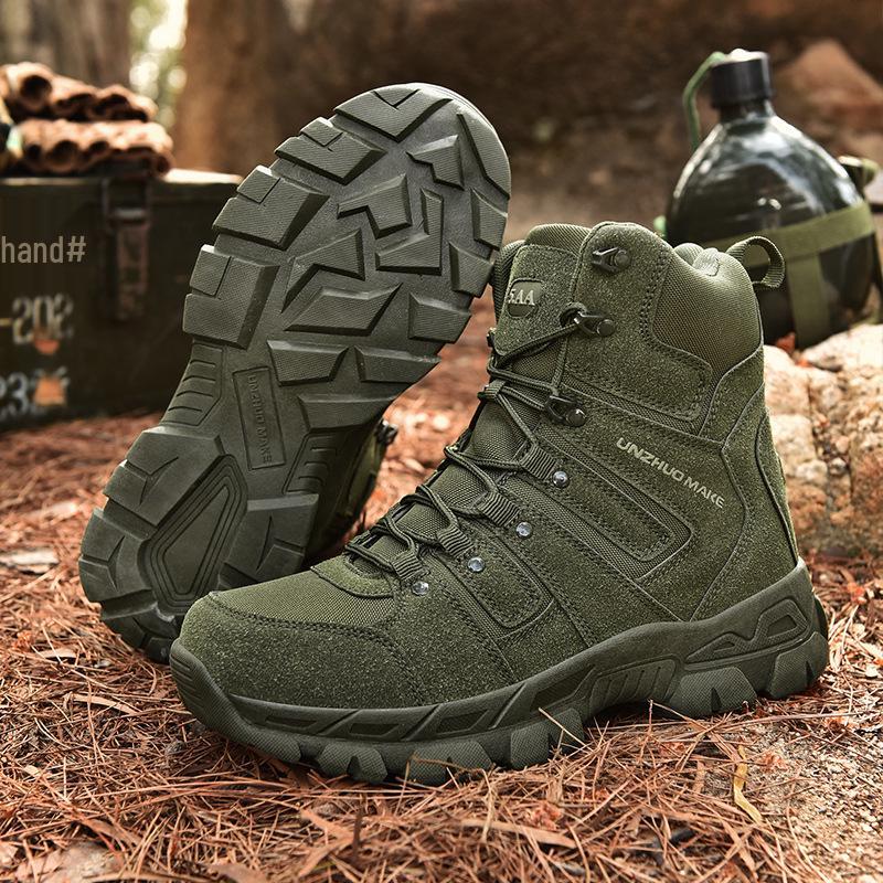 

Men s Breathable Mid-Top Tactical Hiking Boots - Wear-Resistant, Large Size Military Duty Footwear 42
