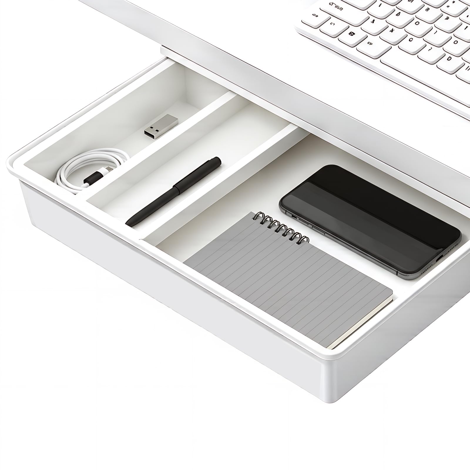 

storage for organizing small with desk area suitable for office and home strong no tools easy YOUIDIDIUnder-desk drawer, add-on, items, dividers, белый