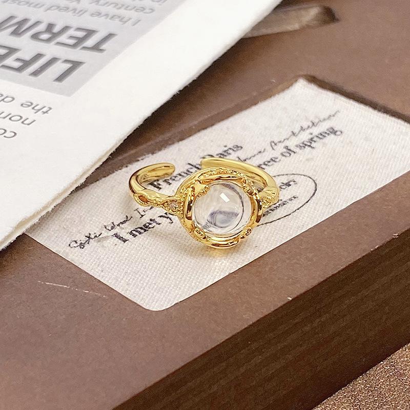 Medieval Personalized Retro Enamel Dripping Oil Inlaid Zir*****Pening Ring Niche Light Luxury High-End Ring Woman