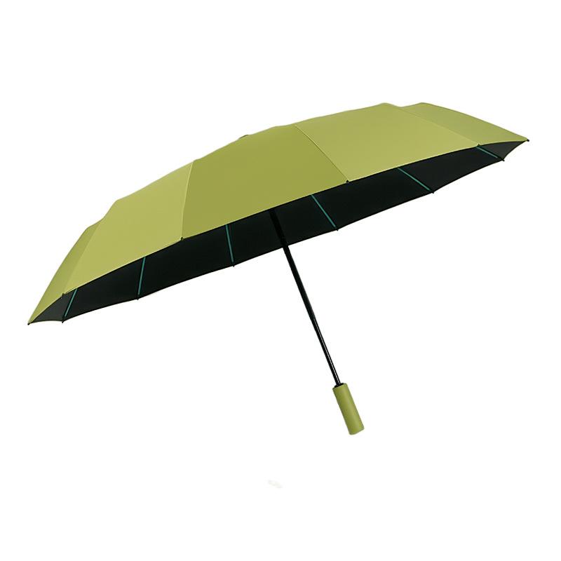 Spot automatic three-fold umbrella reinforced multi-keel weather and rain dual-purpose vinyl sunscreen sun umbrella can print LOGO wholesale