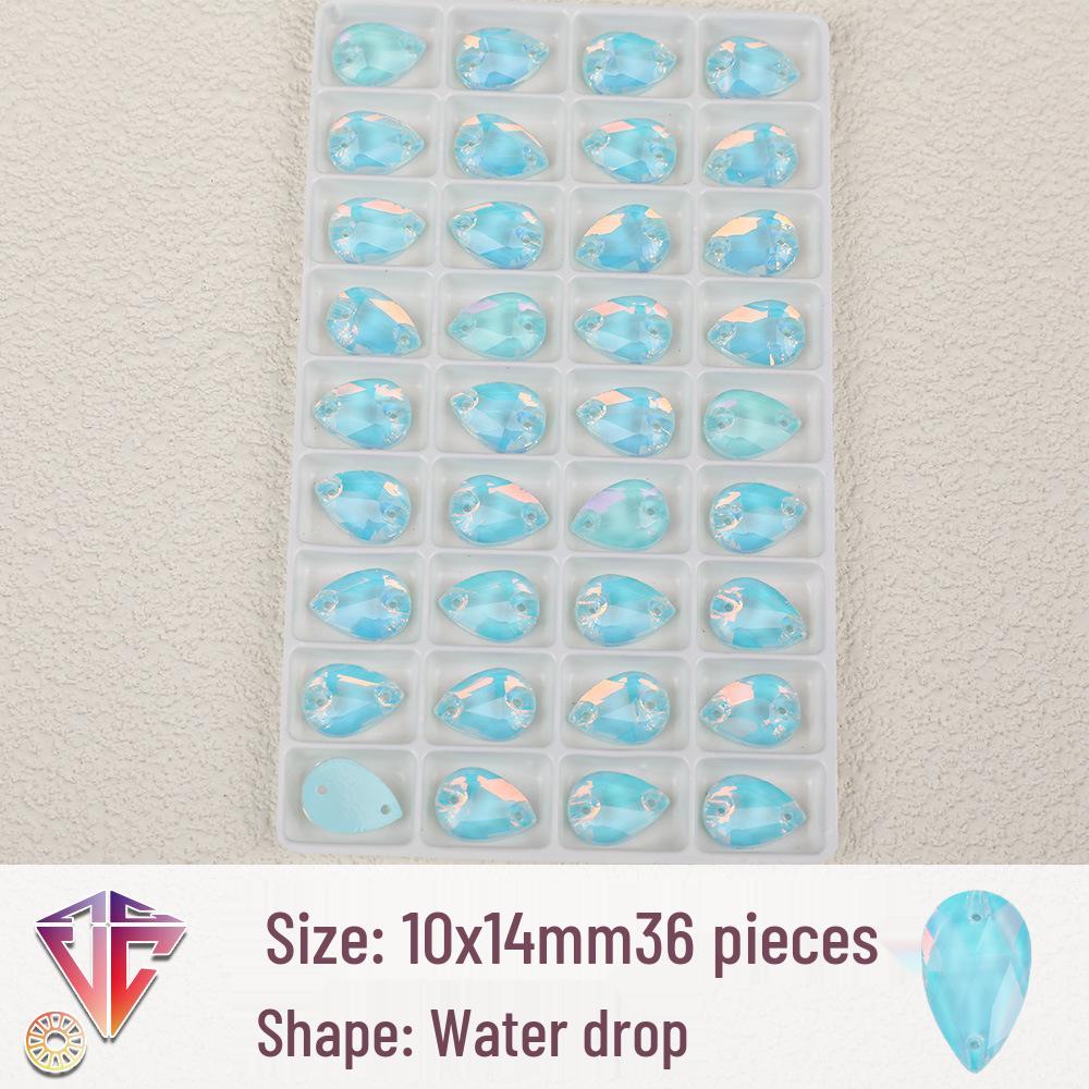 Fluoreszierende Mokka-Tropfen-Strassperlen - Handgefertigte DIY Zwei-Loch Flatback-Accessoires