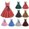 Factory Supply New Hot Sale Fashion Summer Sexy Sling Retro Silm Slim Looking Polka Dot Swing Dress