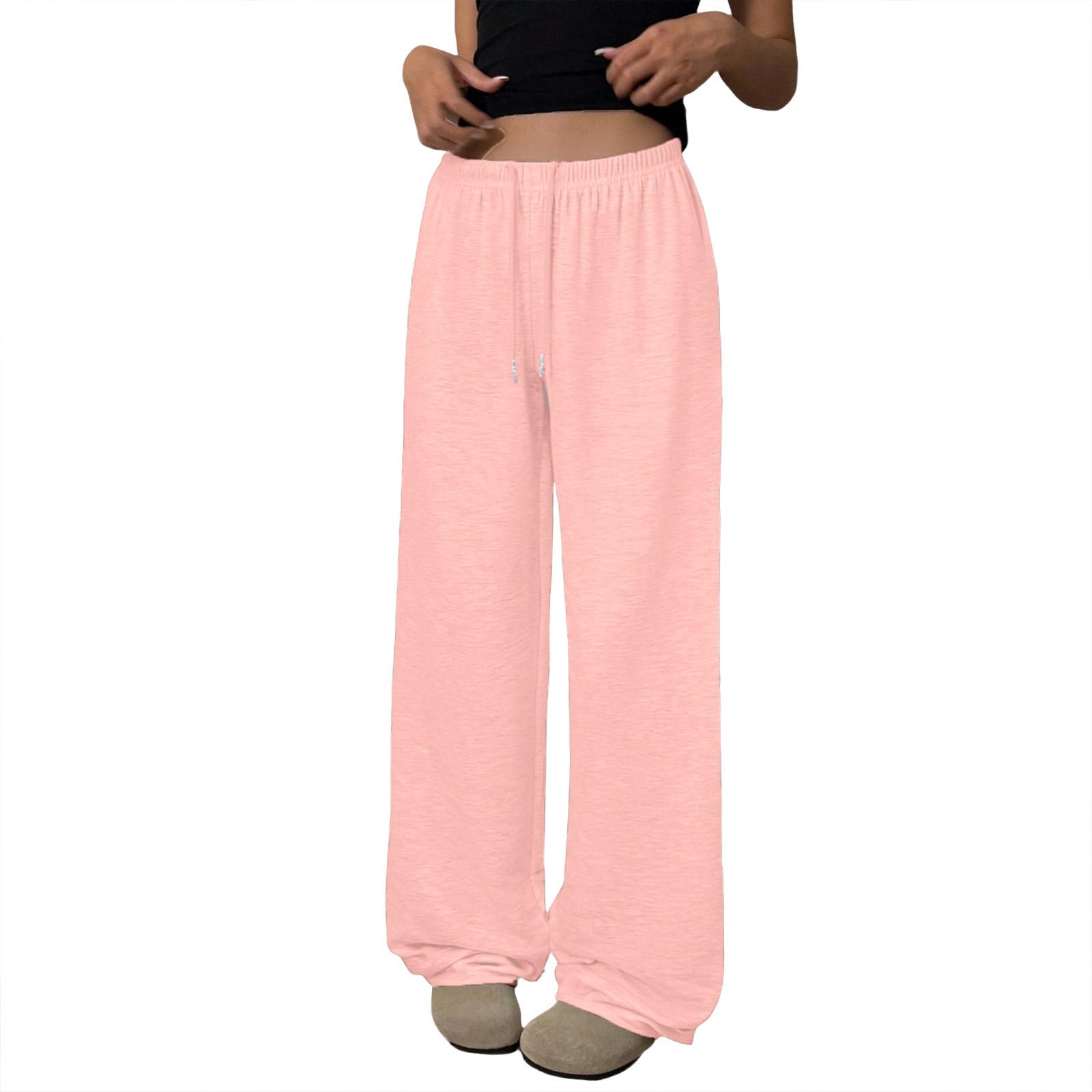 

Women s Wide-leg Athletic Pants, Loose Straight-leg Casual Pants, Athletic Jogging Pants XL рожевий