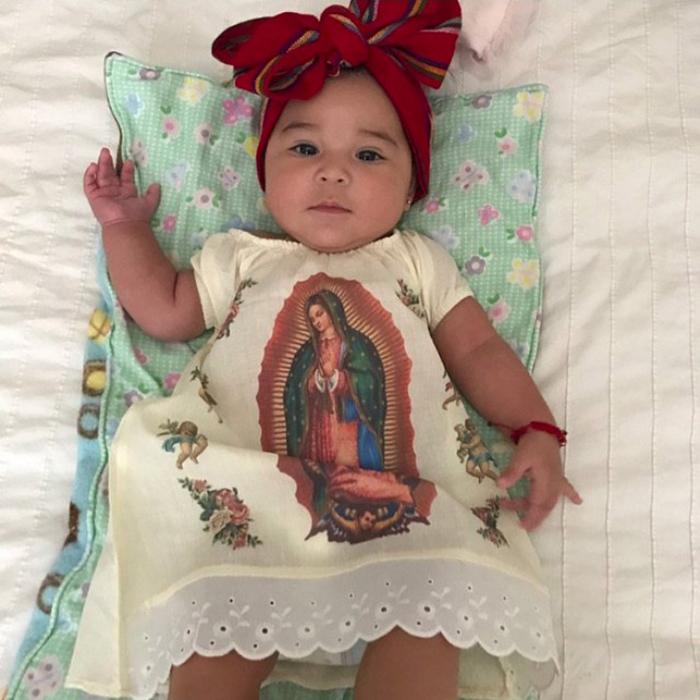 Verano bebé niña Virgen María lindo vestido Virgen De Guadalupe
