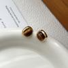 Vintage Retro Tiger Eye Stone Stud Earrings For Women Unique Niche Design Jewelry