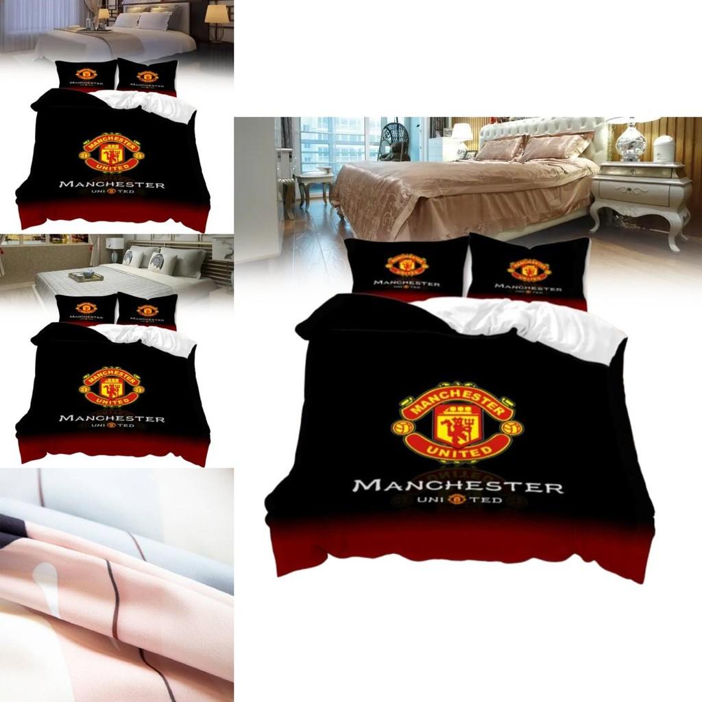 Modern Minimalist Manchester Pattern Digital Printed Bedding Set And Pillowcases For Bedroom Decor