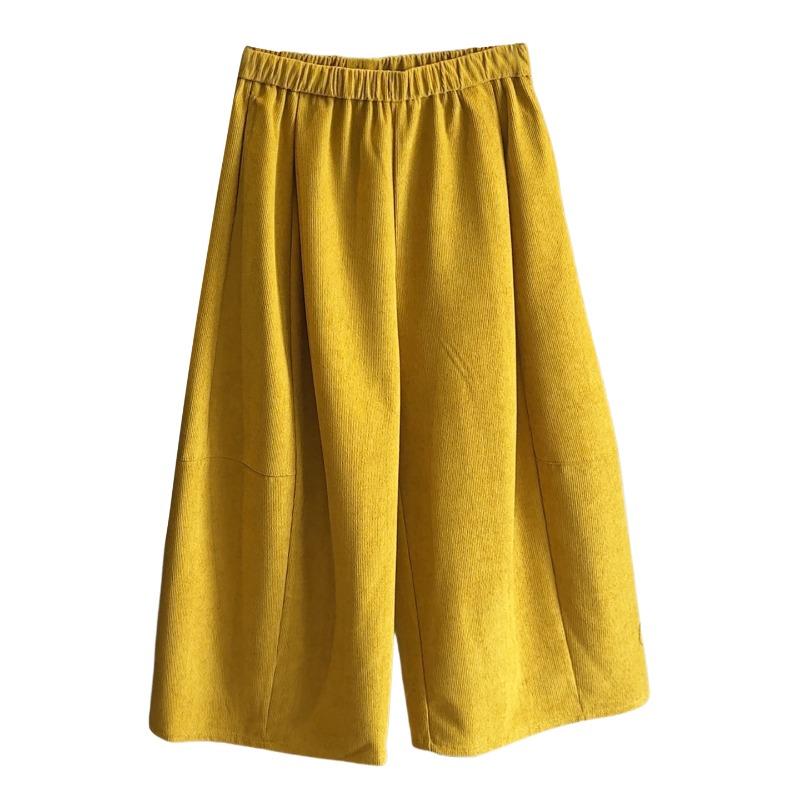 Neue hohe Taille lockere Mode vielseitig weites Bein lässige Acht-Punkt-Hose Damen Herbst und Winter Cordhosen