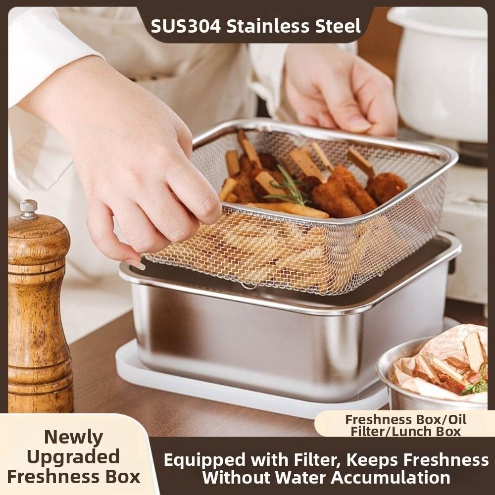 Nerezový úložný box odolný proti korozi Velkokapacitní filtrační koš na ovoce Sítko na potraviny Příprava jídla