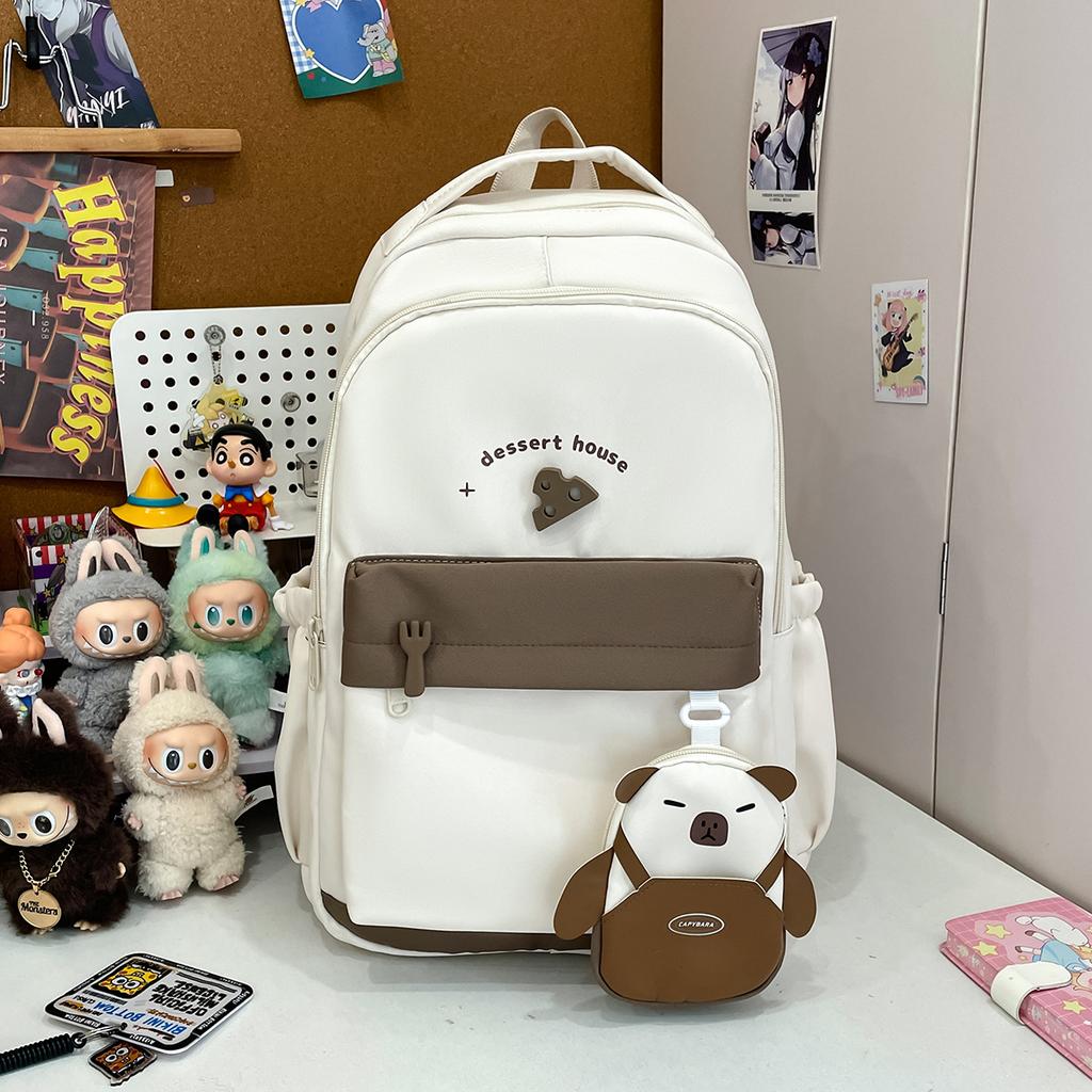 Schoolbag1011 autumn new high-value backpack large-capacity fashion versatile schoolbag men's and women's leisure simple commute