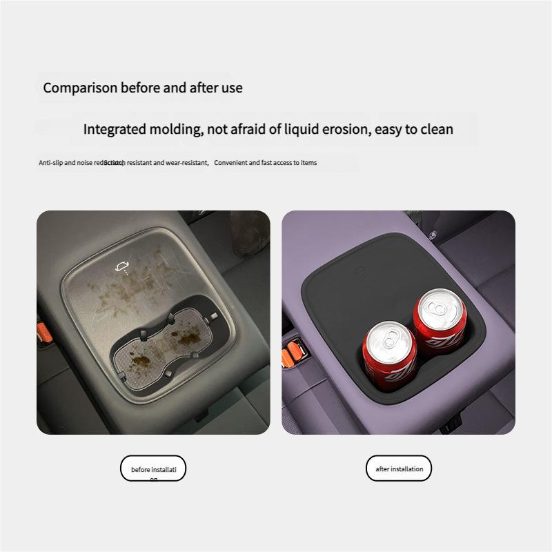 For Leapmotor B10 Car Second Drain Water Cup Holder Storage Mat B10 Wireless Charger Silicone Anti-slip Mat Modified Interior