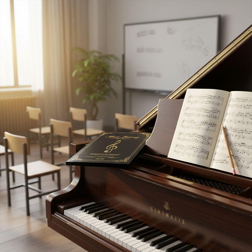 1 ks A4 kniha pro ukládání notových zápisů, antireflexní, organizér na piano, kytaru, pořadač na dokumenty pro hudebníky