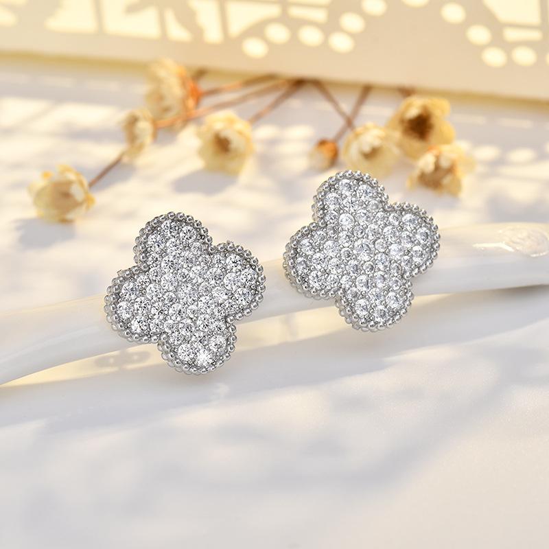 

Серьги с четырьмя листочками клевера для женщин с легким роскошным темпераментом, высококачественные серьги