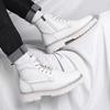 Men High Top Boots Thick Soled Solid Color Lace Up Bare Boots Comfortable Casual Men Boots Sizes 38-46