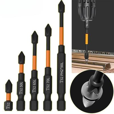 6PCS Magnetic Cross Screwdriver Head 25/50/65/70/90/150mm Anti-Rust Bits 1/4 Inch Hexagon Bit For Electric Screwdriver