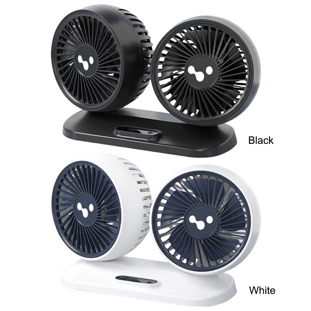 Dual Head USB Car Air Fan Strong Wind Vehicle Air Circulator 12V 24V 3 Speeds Adjustable For Auto Cooler Air Fan Car Accessories