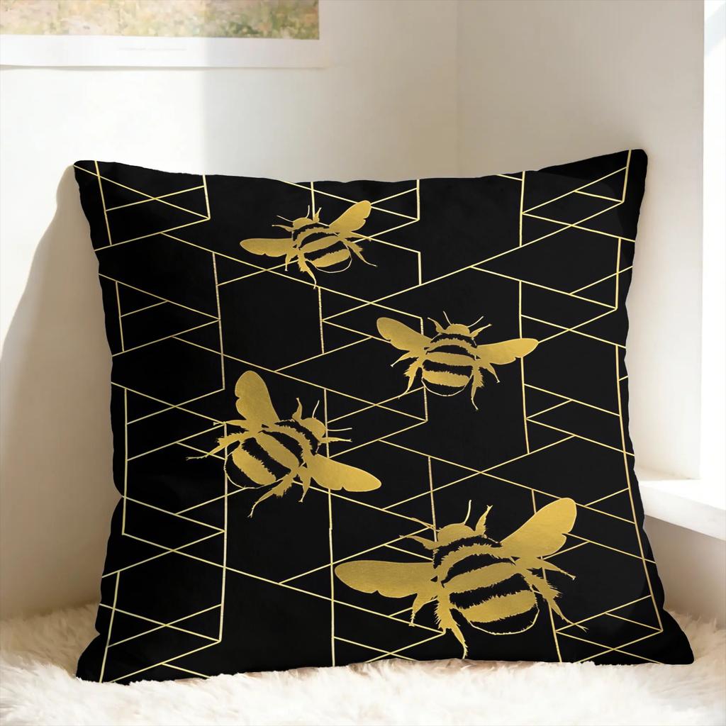 Bee Pattern Pillow Cover Novelty Pillow Case For Wedding Party Home Decor Print Pillowcases Gift