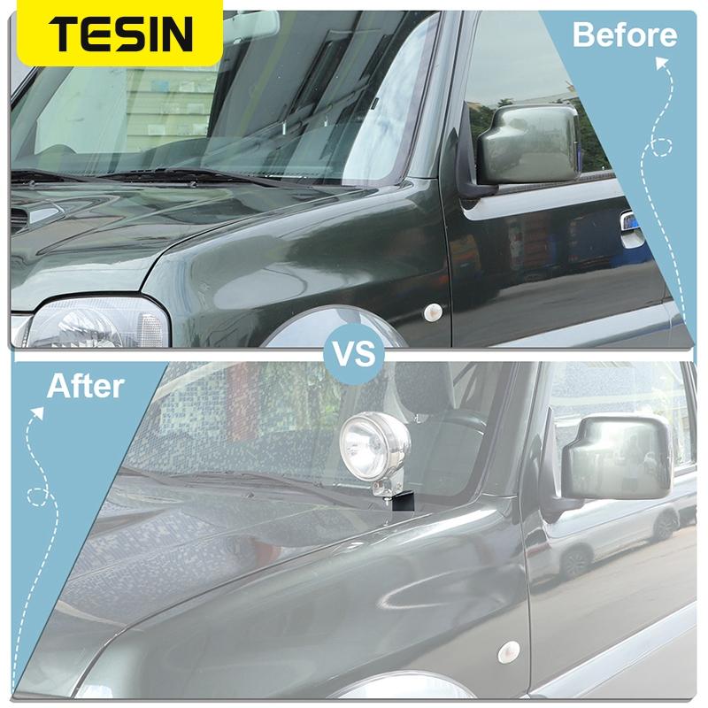 TESIN Car Engine Hood Work Light Mounting Bracket Holder for Suzuki Jimny 2007-2014 2015 2016 2017 Exterior Accessories
