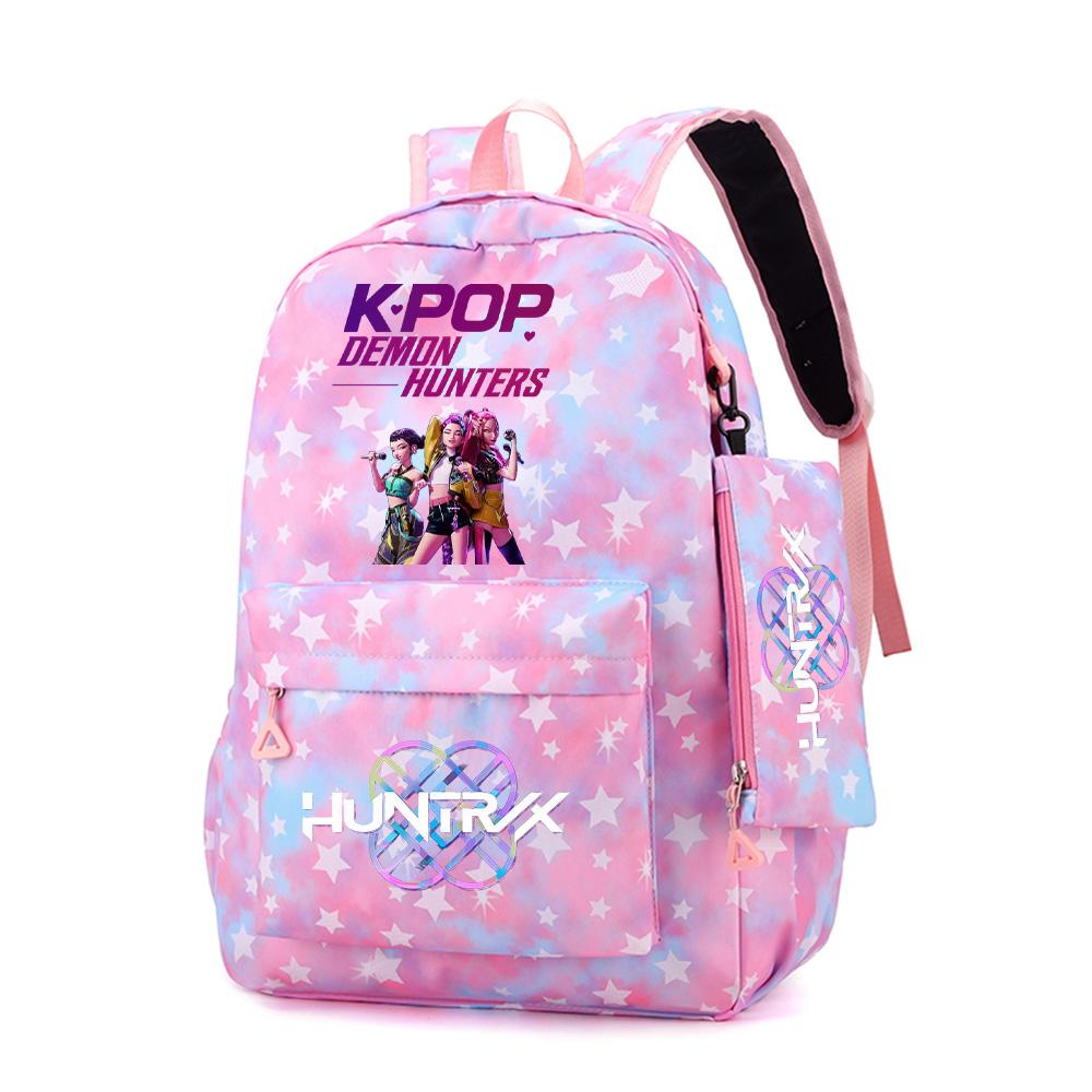 Set 3 piese/set Anime Desene animate Kpop Imprimate Rucsac Geantă de mână Etui pentru creioane pentru Adolescent Student Fată Băiat Ghiozdan Copil Ghiozdan Capacitate Mare Geantă de călătorie Cadou