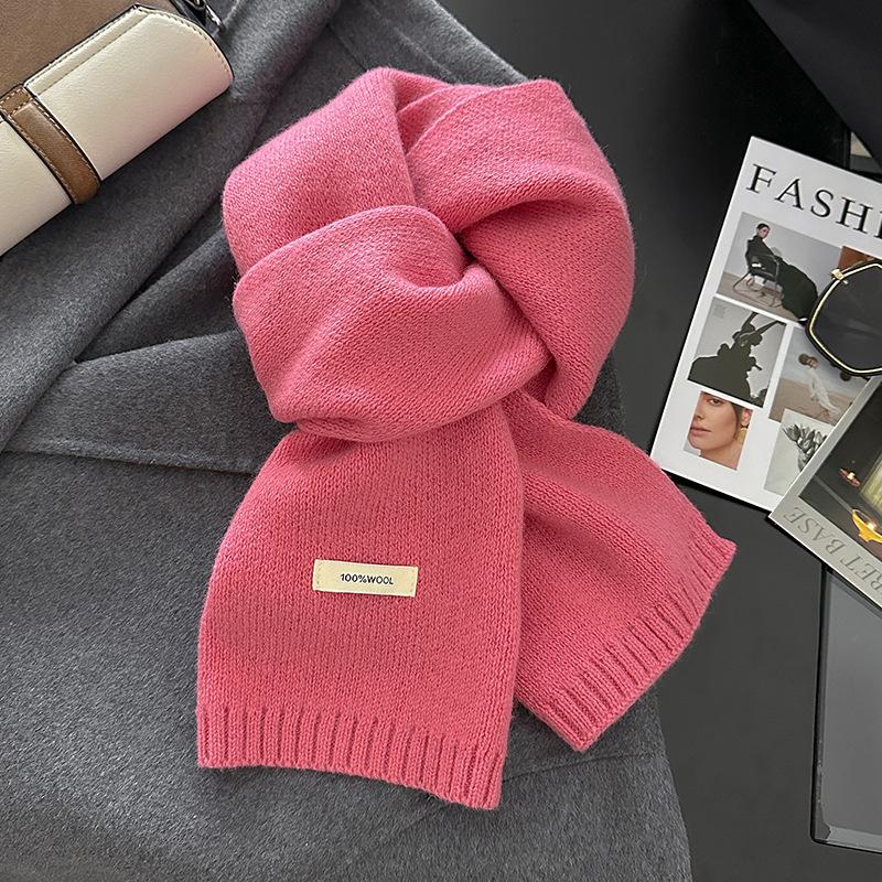 18-color scarf women's winter high-end soft waxy season warm thickened knitted wool couple scarf Korean