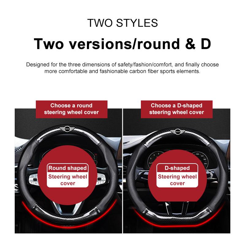 Car Steering Wheel Cover Breathable Anti Slip PU Leather Steering Cover For BMW Mini Cooper F54 F55 F56 R56 R60 SONE Roadster Clubman Coupe