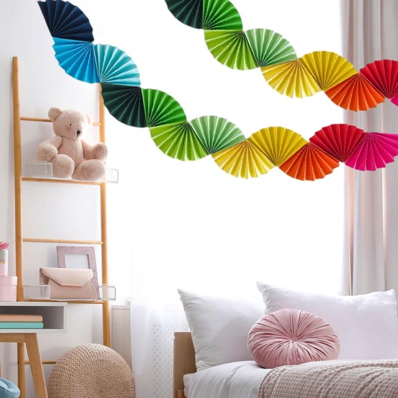 Origamis Fan Flag Decorations Party Floral Ribbon Bride To Wedding Welcome Party Decorations