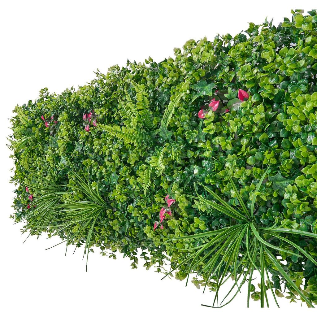 Artificial Plant Wall, 12PCS 50.8 X 50.8 Cm Artificial Boxwood Panels, Sun Protection Greenery Backdrop Privacy Hedge Fence, Fake Grass Wall Screen
